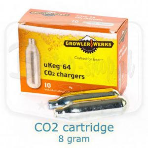 CO2 cartridge 8 gram for 1.9 ltr Ukeg growler