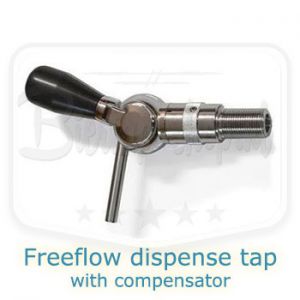 Freeflow dispense tap with compensator