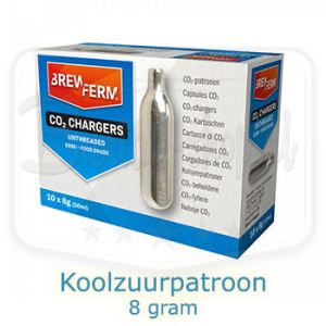 Brewferm Koolzuurpatronen 8 gram zonder draadeind