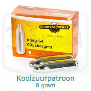 Koolzuurpatroon 8 gram voor 1,9 liter Ukeg growler
