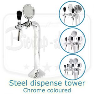 Steel dispense tower chrome coloured assortiment