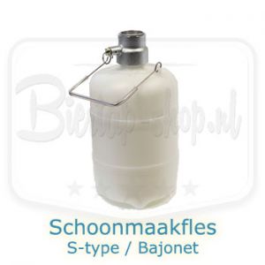 Schoonmaakfles 5 liter met S-adapter / Bajonet bierfustkoppeling