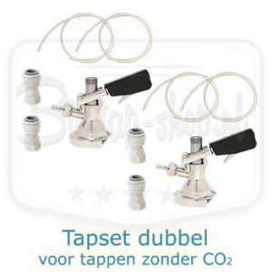 Tapset dubbel voor tappen zonder CO2