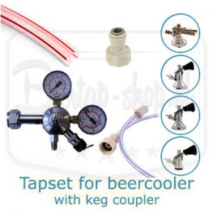 Tapset single for beercooler with keg coupler of choice