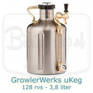 GrowlerWerks uKeg 3,8 liter RVS