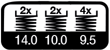 6 maal, 14, 10 & 9.5 m