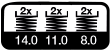 6 maal, 14, 11 & 8 m