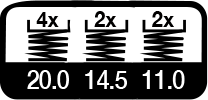 8 maal, 20, 14.5 & 11 m