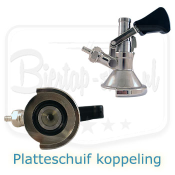 Platte schuifkoppeling voor bierfust